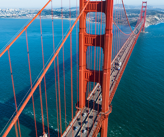 Golden Gate Bridge from above.