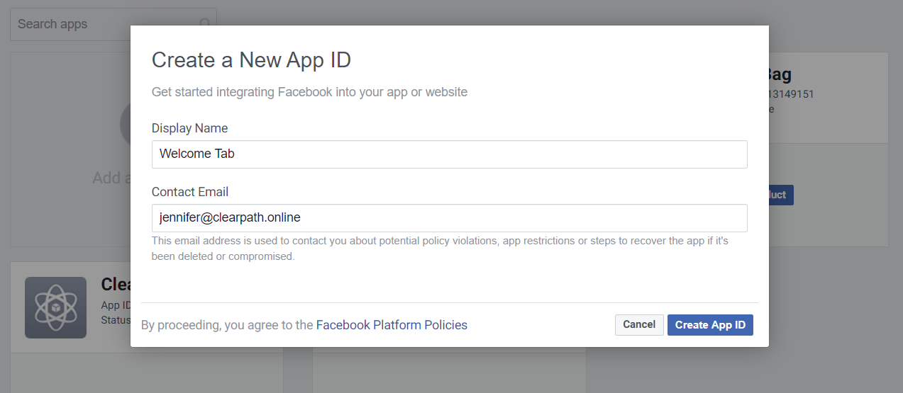 add facebook app